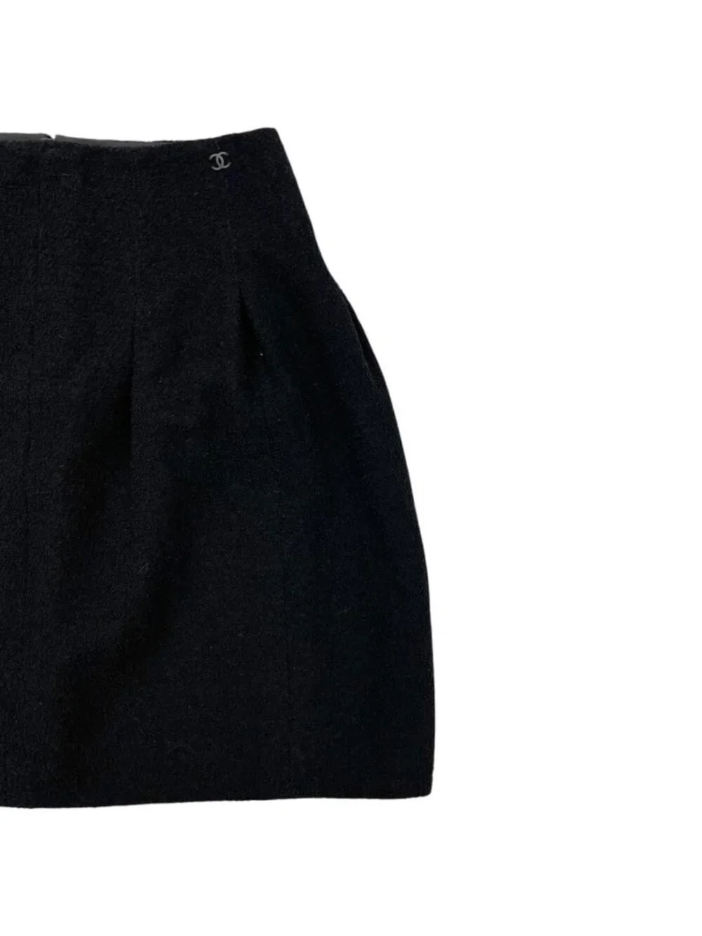 Chanel Trapezoid Skirt CC Logo 36 Black